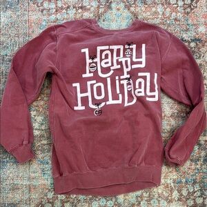 Comfort Colors Red and White Crew Neck Sweater